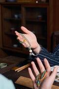 White Lion’s Wisdom&Luck Bodhi & Jade Double-Loop Bracelet